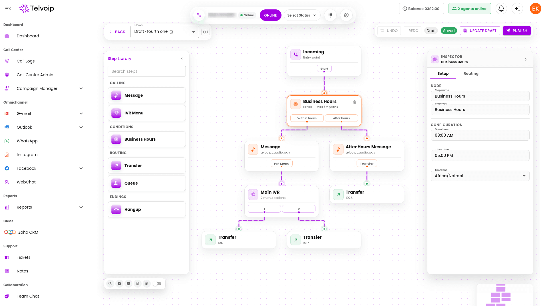 Call flow builder updates for outbound routing