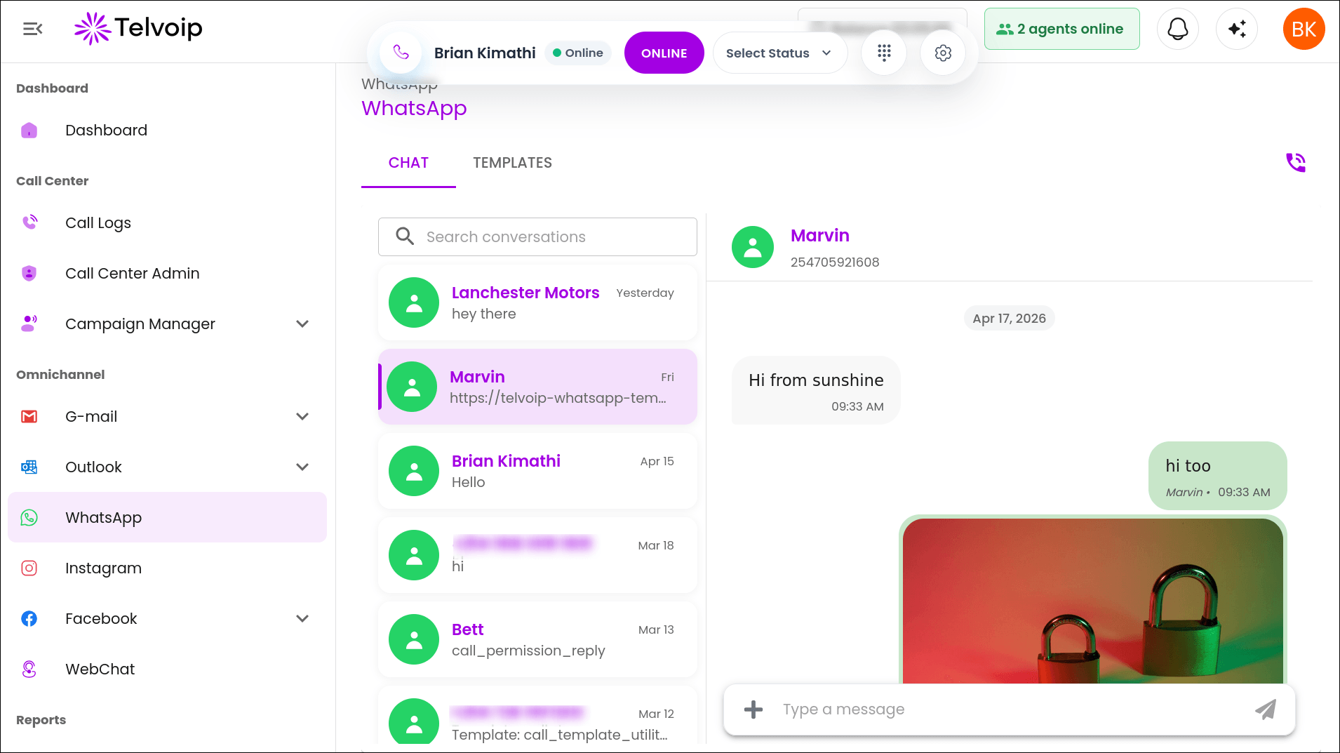Telvoip unified dashboard