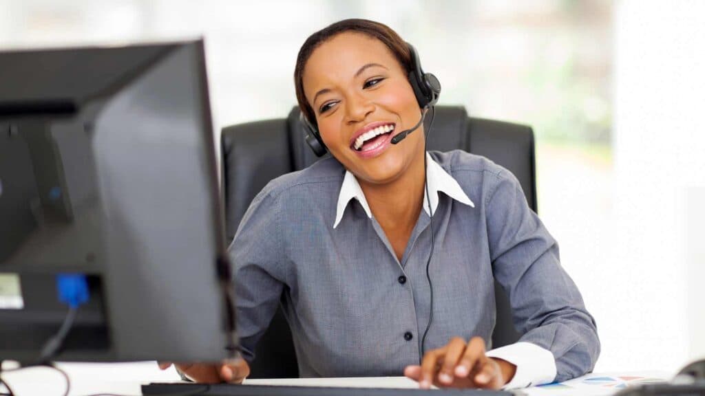 Recruiter making an outbound screening call.